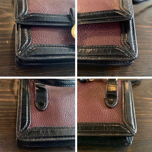 Coach Riley Convertible Bag Waist Belt Black Plum Pebbled Leather Bag - Picture 9 of 16